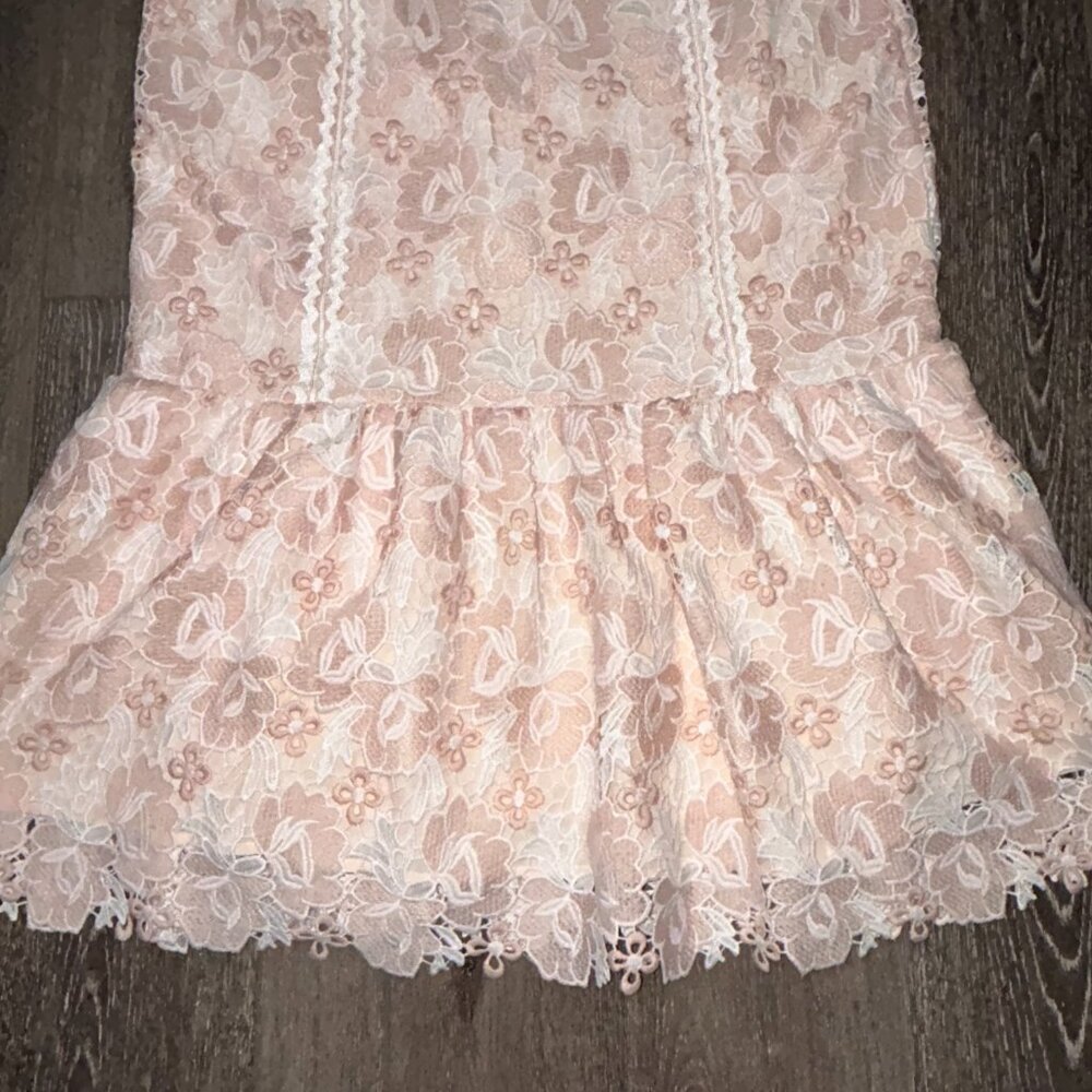 Arose Studio, Inc. Women's Sleeveless Lace Lined Dress Pink White Size L Large - Picture 2 of 6